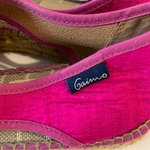 Gaimo Ronda Fuchsia Pink Silk Jute Platform Espadrilles sz 37 / US 6.5-7 - Picture 8 of 10